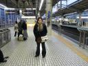 Ania na peronie Shinkansena